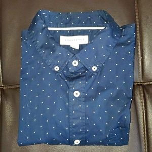 Men's Aeropostale Long Sleeve Polka Dot Blue Shirt
